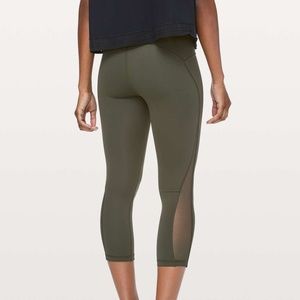 Lululemon Train Times Crop Dark Olive